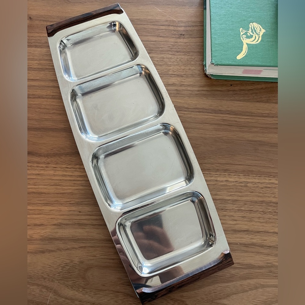 Mid-century Lundtofte Danish Quadruple Serving Tray